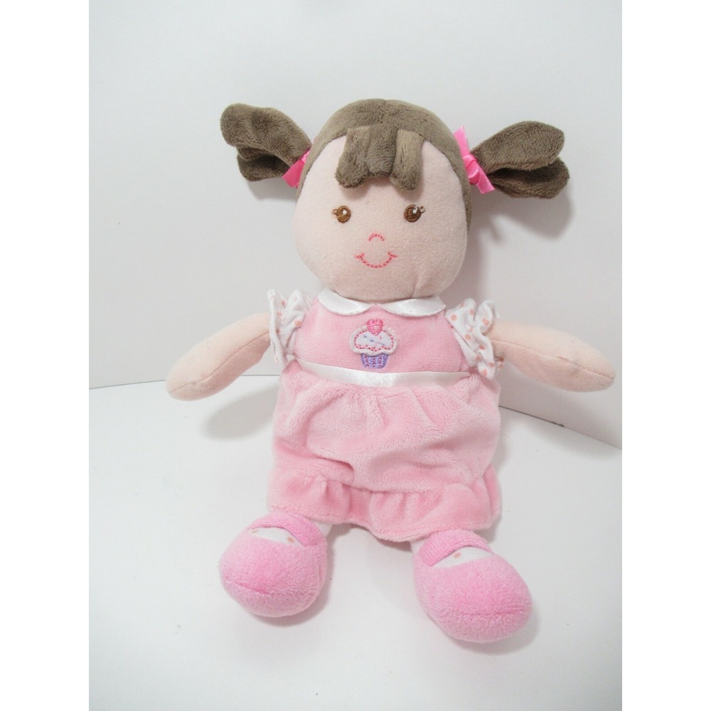 Prestige Pink Soft Baby Doll cupcake dress plush brunette brown hair pigtails